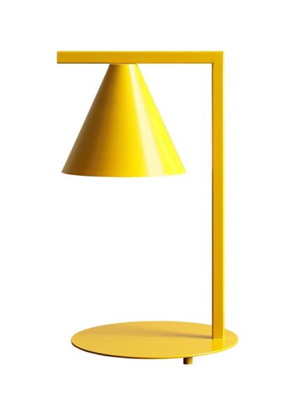 Lampe de table jaune métal 40 cm E14 cône décoratif