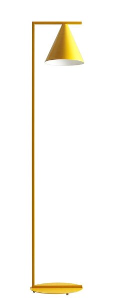 Lampadaire jaune métal E27 165 cm abat-jour conique décoratif