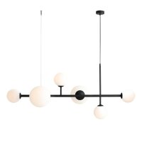 Luminaire suspendu confortable Noir Verre Boule 130 cm de...