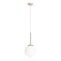 Suspension E27 verre m&eacute;tal en or blanc &Oslash;20...