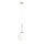 Suspension E27 verre m&eacute;tal en or blanc &Oslash;20 cm sph&egrave;re