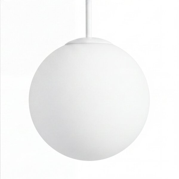 Lampe à suspendre blanche Abat-jour sphérique E27 verre métal anti-éblouissement