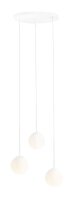 Suspension verre métal Moderne 3-flamme E14 en blanc