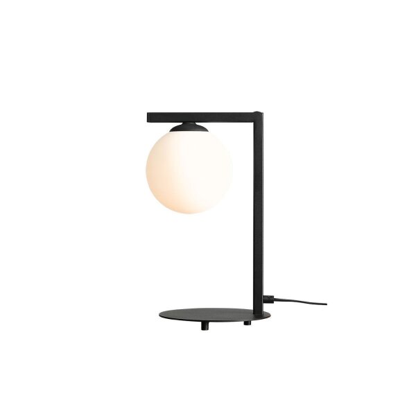 Petite lampe de table Noir Blanc Verre Boule 49 cm confortable