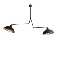 Plafonnier réglable 2 flammes noir L:113 cm E27