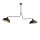 Plafonnier r&eacute;glable 2 flammes noir L:113 cm E27