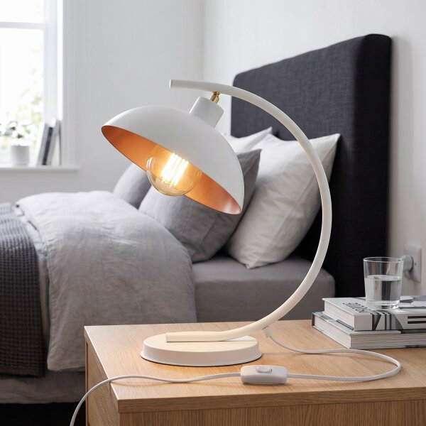 Lampe de table flexible Blanc Métal E27 40 cm Loft Design