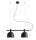 Lampe &agrave; suspendre 2 flammes E27 noir m&eacute;tal 52 cm de long
