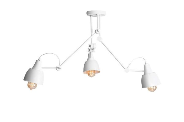 Plafonnier E27 Blanc Métal 80 cm de long flexible