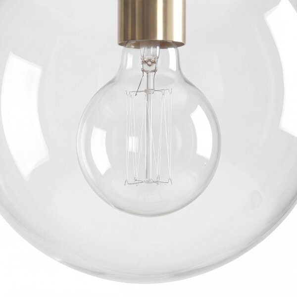 Suspension E27 en or clair boule de verre 30 cm rond