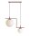 Lampe &agrave; suspendre rouge blanc verre boules L:72,5 cm faible &eacute;blouissement