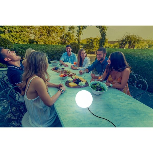 Boule lumineuse câble fiche Ø 20 cm IP65 avec LED E27 2700 K