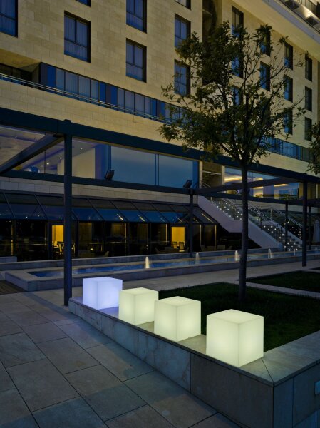 Cube lumineux Câble Connecteur Blanc IP65 E27 LED 6500 K L : 32 cm