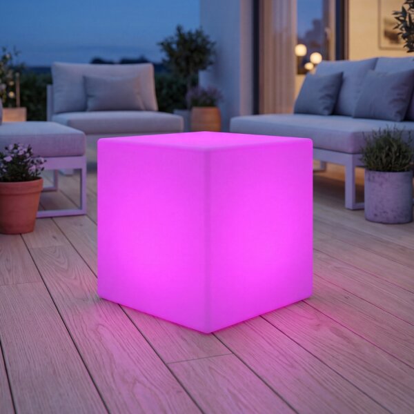 Lampe de jardin LED solaire L:43cm Changement de couleur Télécommande IP65