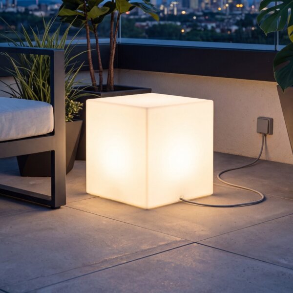 Lampe LED dextérieur avec fiche Câble L:43cm H:53cm 6500 K IP65