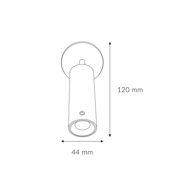 Applique LED Batterie Variateur Abat-jour portable 3000 K Noir