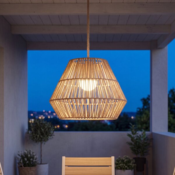 Suspension Boho LED Module Accu Variateur Télécommande IP54 extérieur