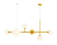 Lampe &agrave; suspendre 6 flammes Jaune Blanc Boules de...