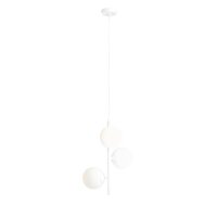 Lampe à suspendre blanche verre boules 6 flammes...
