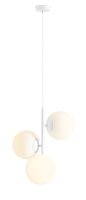 Suspension verre boules blanc L:46 cm E27 confortable