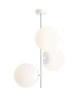 Plafonnier blanc boules de verre 3 flammes E27 confortable