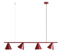 Lampe à suspendre rouge métal 4 flammes 120...