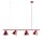 Lampe &agrave; suspendre rouge m&eacute;tal 4 flammes 120 cm allong&eacute;e