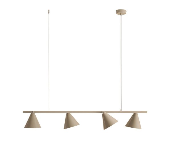 Lampe à suspendre Beige Métal 4 flammes L:120 cm flexible
