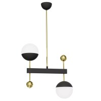 Lampe à suspendre verre métal en noir blanc...