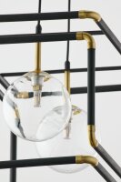 Lampe à suspendre métal verre noir G9 L:54...