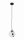Suspension ronde verre m&eacute;tal E14 noir blanc nickel