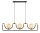 Longue lampe suspendue m&eacute;tal verre noir ambre 102 cm