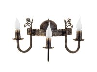 Applique murale rustique métal laiton E14 3 flammes