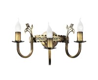 Applique antique métal en laiton E14 3-flmg Rustique