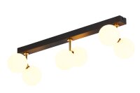 Plafonnier allongé laiton verre G9 68 cm faible...