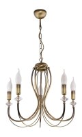 Lustre rustique métal en laiton L:52 cm 5-flmg