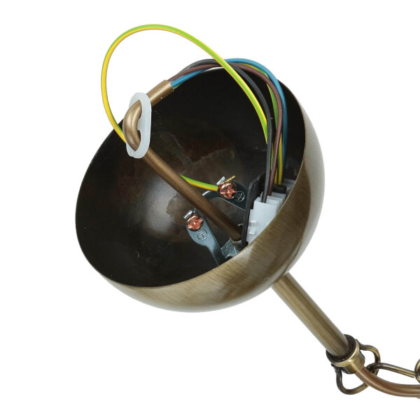 Lustre rustique métal en laiton E14 6-flamme
