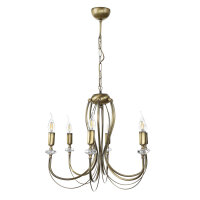Lustre rustique métal en laiton E14 6-flamme