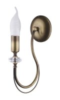 Applique rustique en laiton m&eacute;tal H:31 cm E14 Antique