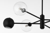 Plafonnier noir métal verre 94 cm long G9 GU10