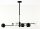 Plafonnier noir métal verre 94 cm long G9 GU10