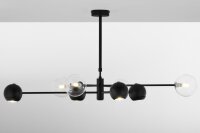 Plafonnier noir m&eacute;tal verre L:94 cm G9 GU10
