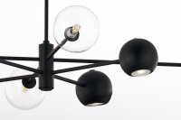 Plafonnier noir métal verre L:94 cm G9 GU10