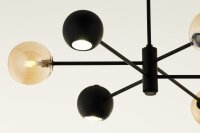 Plafonnier grand verre métal G9 GU10 noir ambre