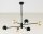 Plafonnier grand verre métal G9 GU10 noir ambre