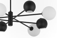 Plafonnier XXL noir métal verre 100 cm G9 GU10