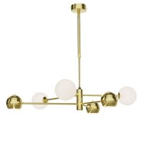 Plafonnier XXL or m&eacute;tal verre 94 cm G9 GU10