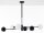 Plafonnier noir métal verre L:94 cm G9 GU10 6-flmg