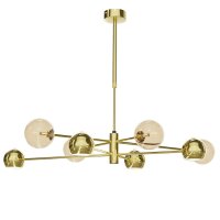 Plafonnier Moderne en Ambre dor&eacute; G9 GU10 100 cm