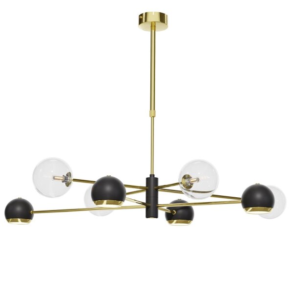 Plafonnier métal verre G9 GU10 en or noir